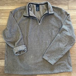 NWOT Brown Heather Men’s 2X Quarter-zip Fleece Sweater